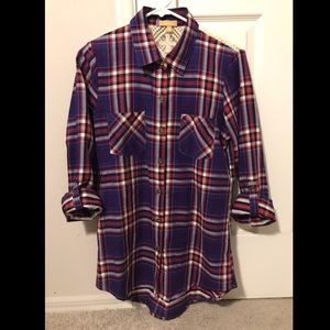 Multi-color flannel w/ lace back: size medium!